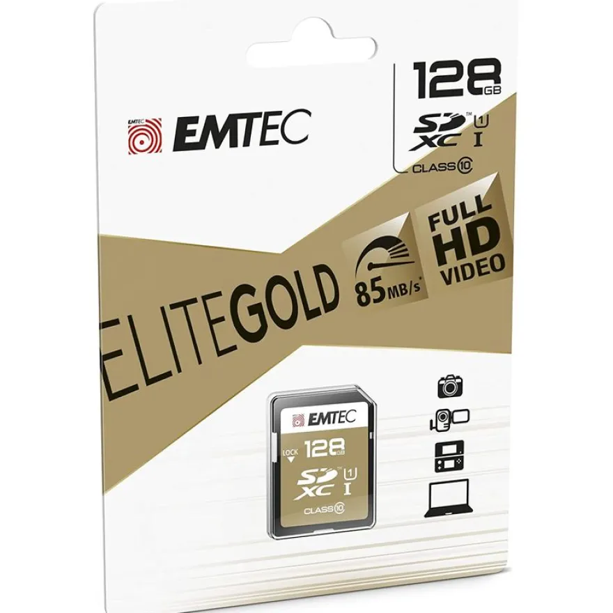 Emtec Elite Gold - carte mémoire 128 Go - Class 10 - SDXC UHS-I U1