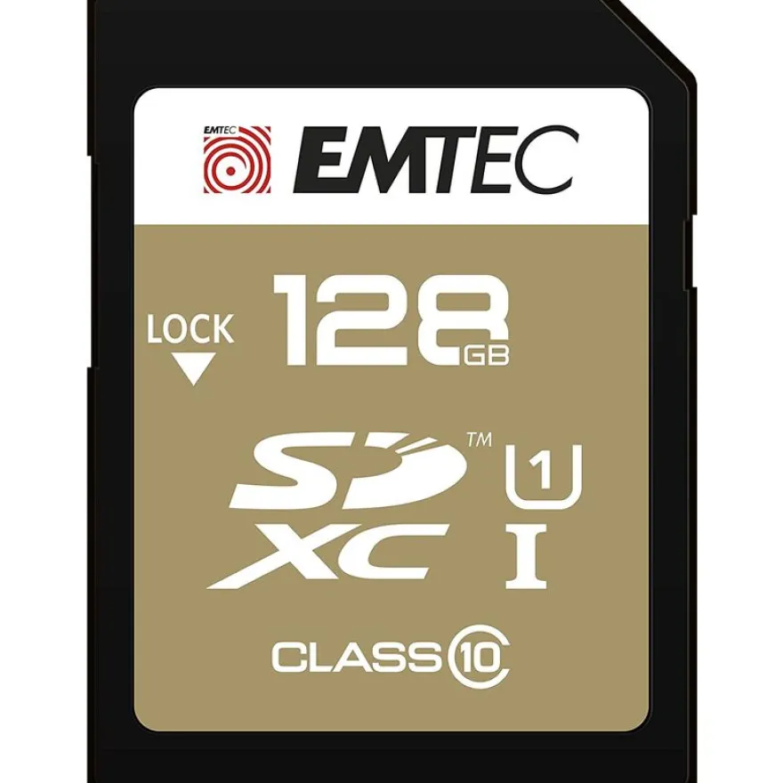 Emtec Elite Gold - carte mémoire 128 Go - Class 10 - SDXC UHS-I U1