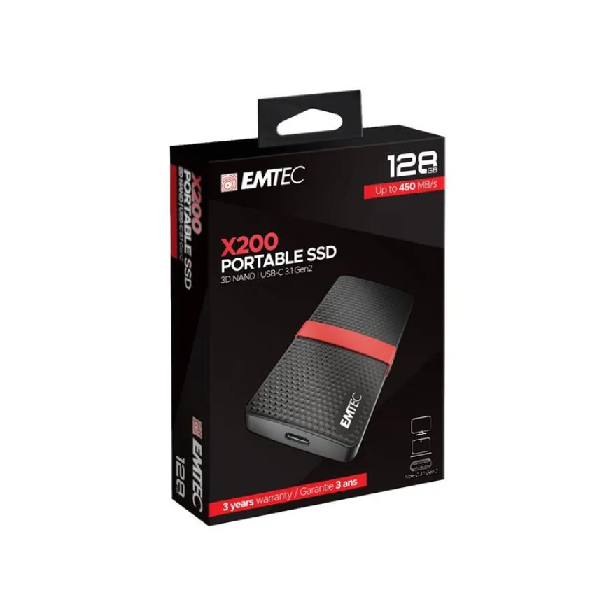 EMTEC SSD Power Plus X200 - Disque SSD - 128 Go - USB 3.1 Gen 1