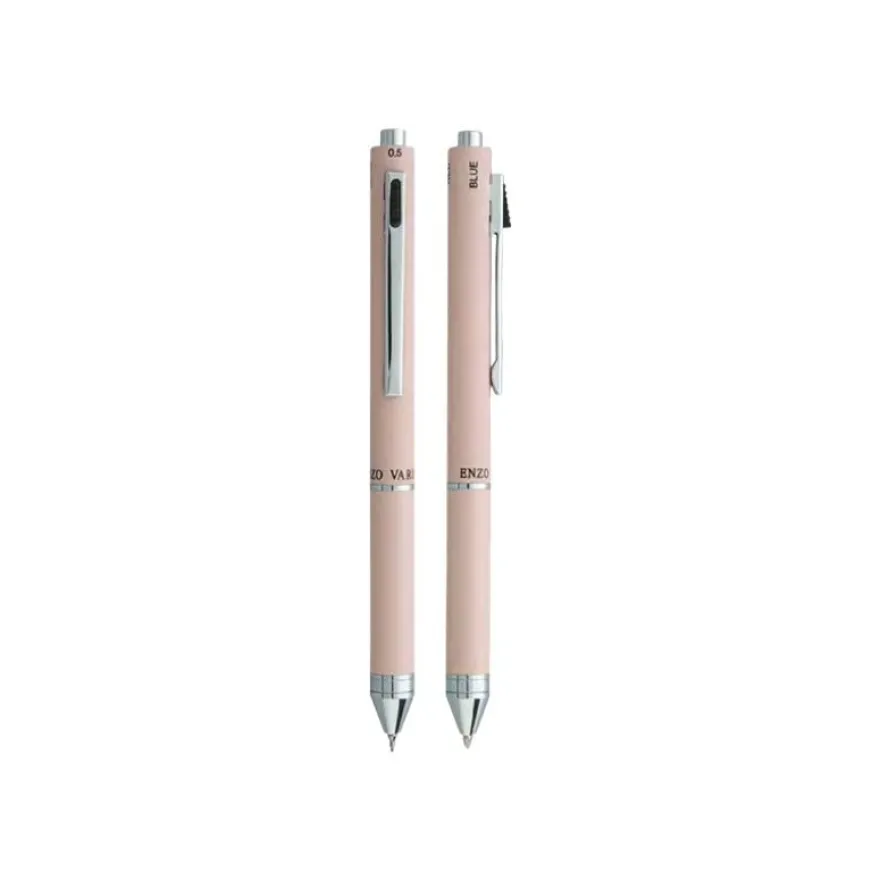 Enzo Varini - Stylo à bille 4 en 1 : 3 couleurs et 1 porte-mine - bleu canard