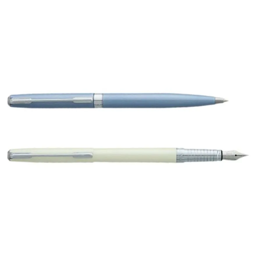 Enzo Varini Archetto - Parure stylo à bille et sylo plume laqué perle irisé