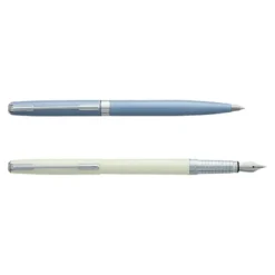 Enzo Varini Archetto - Parure stylo à bille et sylo plume laqué rose irisé