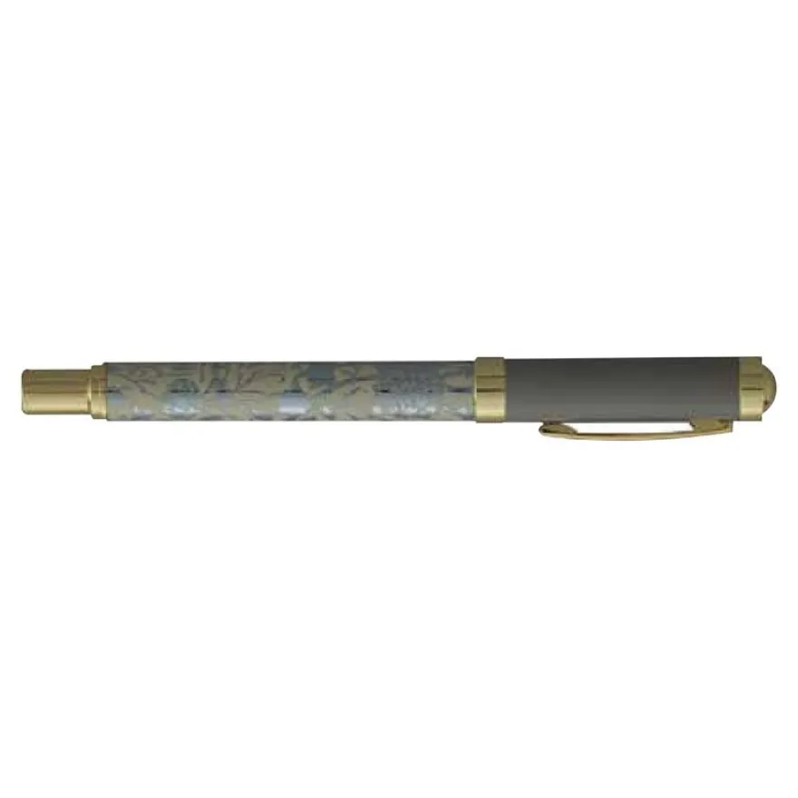 Enzo Varini Palazzo Maiolica - Stylo plume - fond beige motif argenté