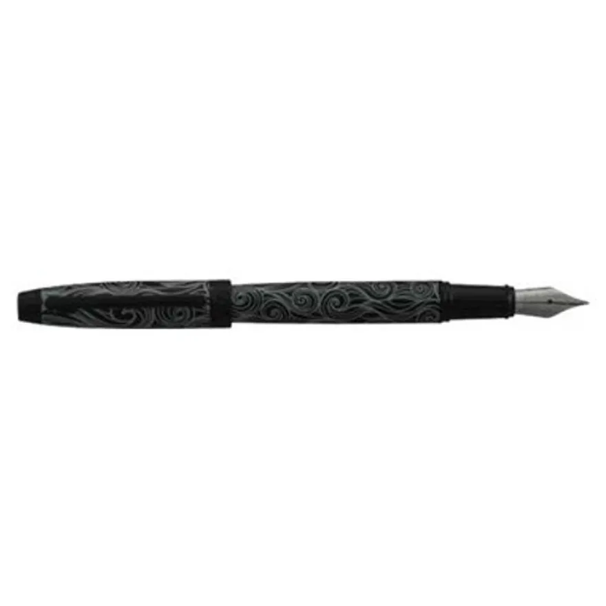 Enzo Varini Taormina Carena - Mini stylo plume - acier blanc motif gris