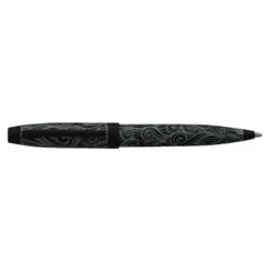 Enzo Varini Taormina Carena - Mini stylo plume - acier blanc motif noir