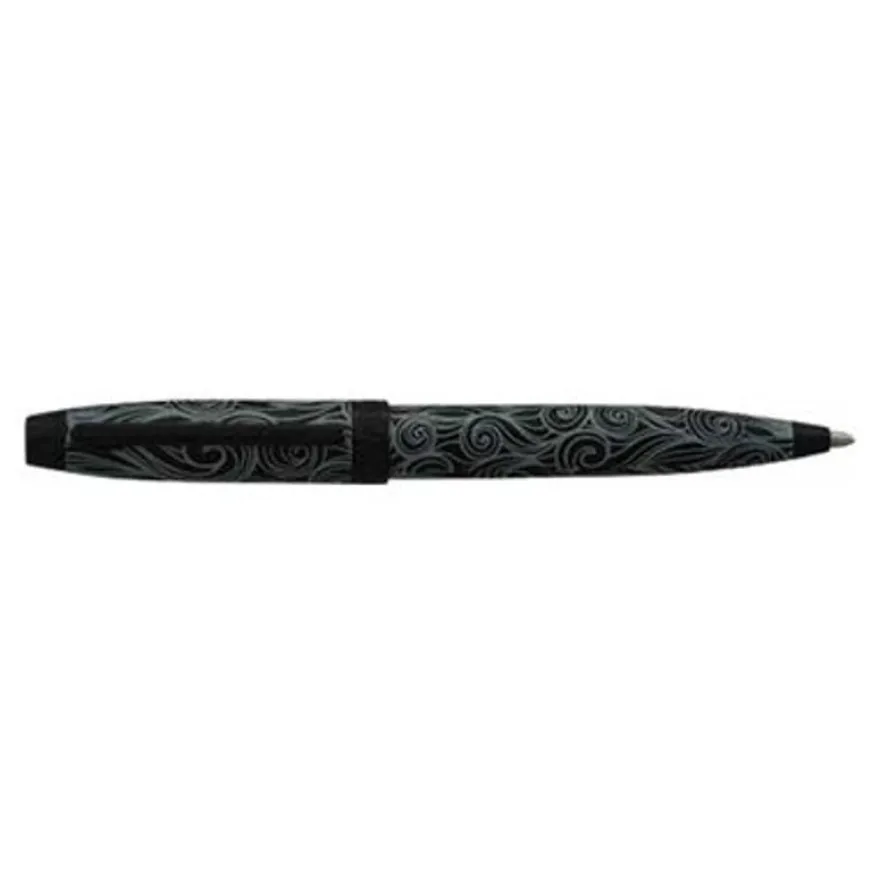 Enzo Varini Taormina Carena - Mini stylo plume - acier blanc motif noir