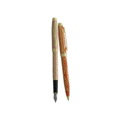 Enzo Varini Taormina XL Gioiello - Parure de stylo à bille et stylo plume - rose et orange