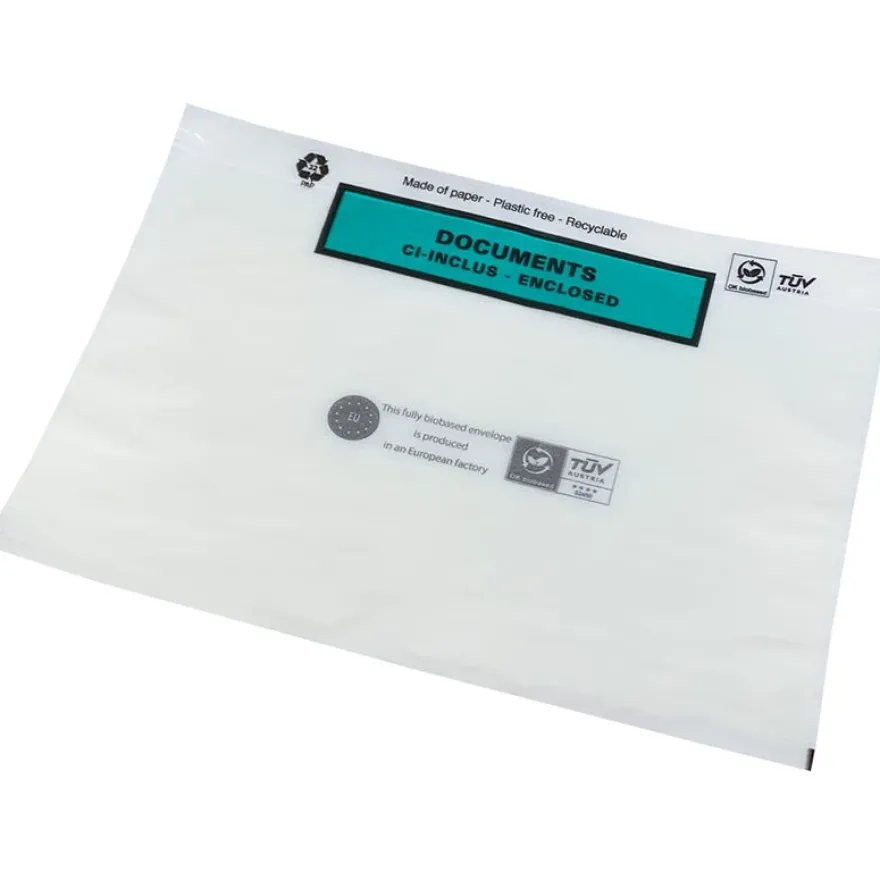 E.Pack La Couronne - 100 Pochettes porte-documents 228x165 - cristal 50 gr - AdhésifF