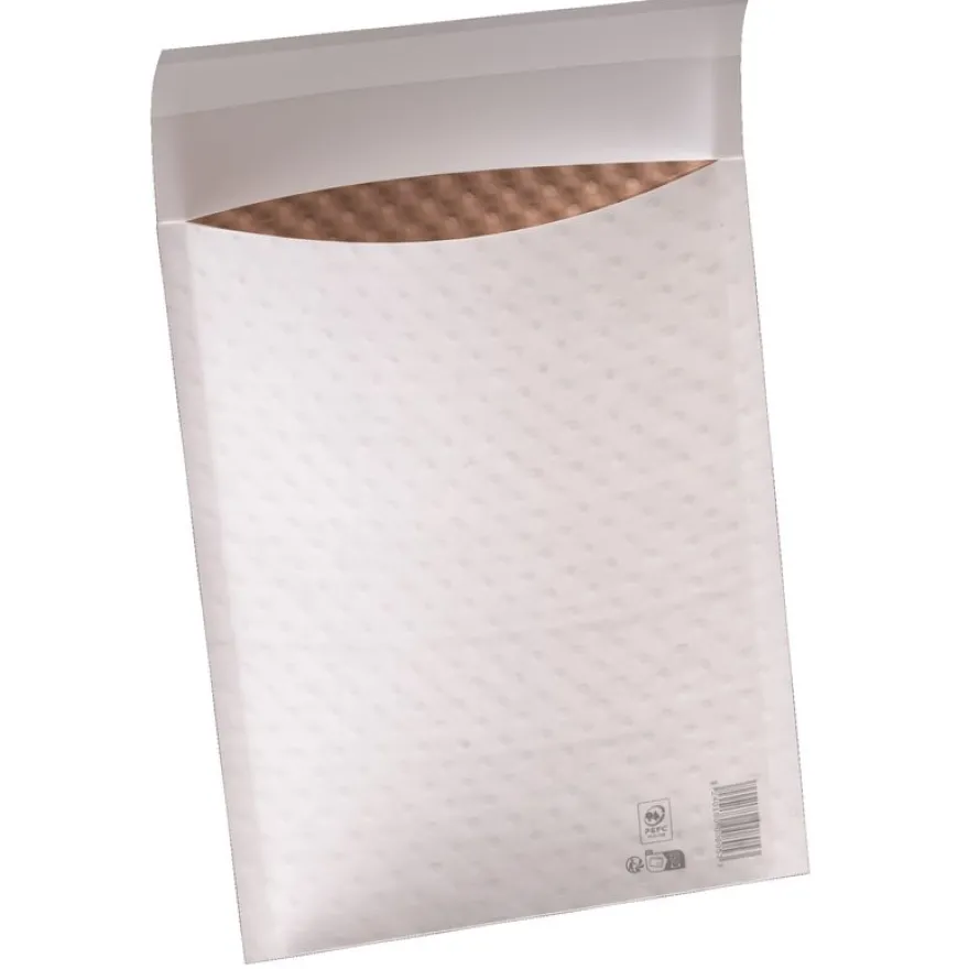E.PACK La Couronne - 50 Pochettes bulles d'air papier - 350x470mm - Bicouche 100 gr - kraft blanc - bande auto-adhésive