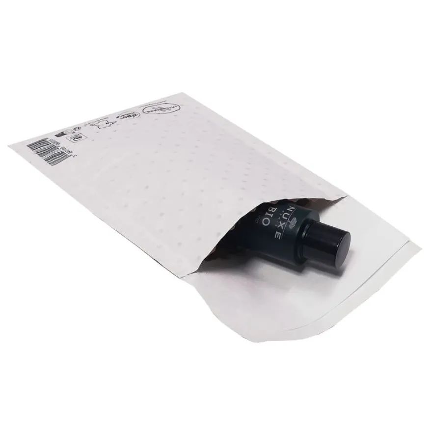 E.PACK La Couronne - 50 Pochettes bulles d'air papier 240x340mm - Bicouche 100 gr - kraft blanc - bande auto-adhésive