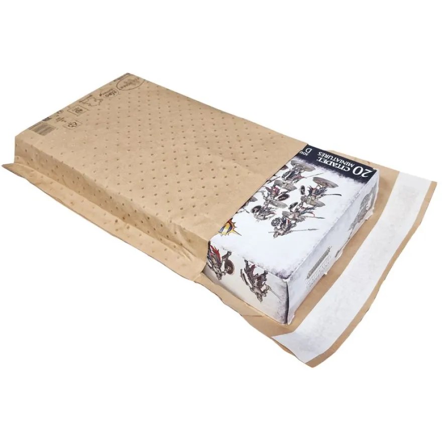 E.PACK La Couronne - Pochette à soufflets bulles d'air papier - Ticouche 250X350X120 - 100 gr - brun - bande auto-adhésive