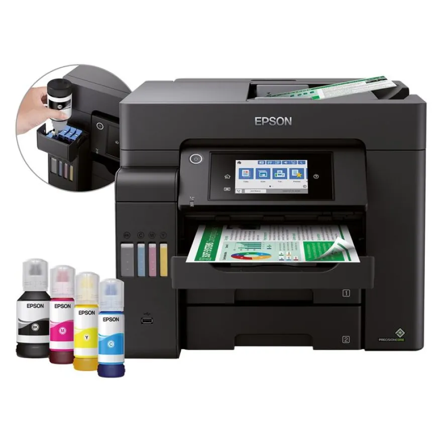 Epson EcoTank ET-5855 - Imprimante multifonction jet d'encre couleur A4 - USB, LAN, Wi-Fi(ac) - noir