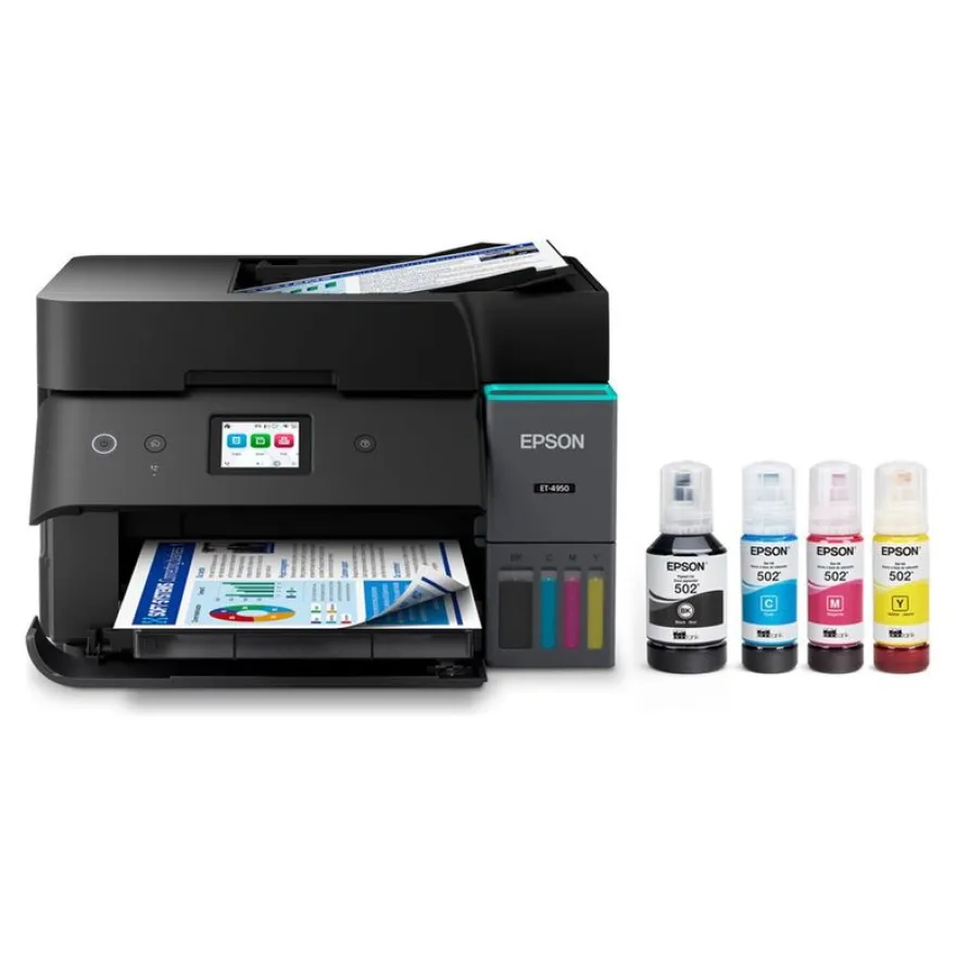 Epson EcoTank ET-4950 - Imprimante multifonction jet d'encre couleur - A4 - Wi-Fi(ac), USB, LAN - noir