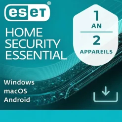 ESET HOME Security Essential - Licence d'abonnement - 1 an - 2 appareils - Win, Mac, Android, iOS