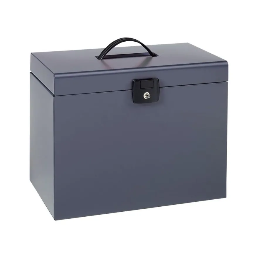 Esselte - Classeur ménager en métal (valisette) avec 5 dossiers suspendus - anthracite