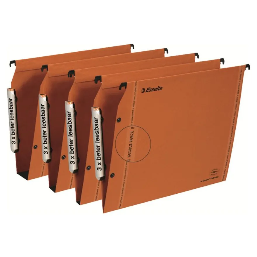 Esselte Dual - 25 Dossiers suspendus pour armoires - fond 30 mm - orange