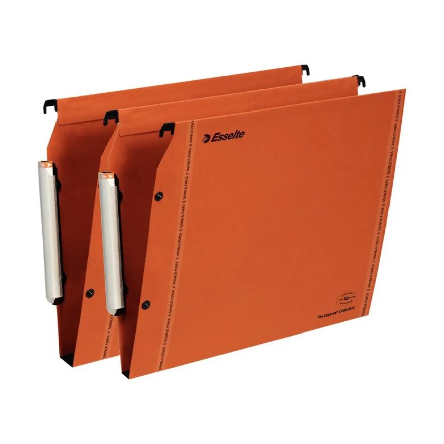 Esselte VisioPlus - 10 Dossiers suspendus pour armoires - orange - fond 15 et 30 mm