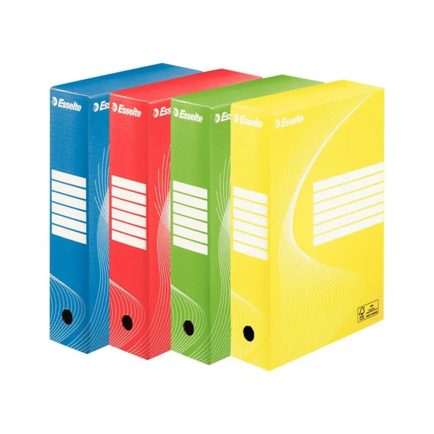 Esselte Vivida - 4 boîtes archives - dos 8 cm - couleurs assorties