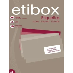 Etibox - 1400 Étiquettes adhésives blanches - 105 x 42,4 mm - Coins droits - réf 119756