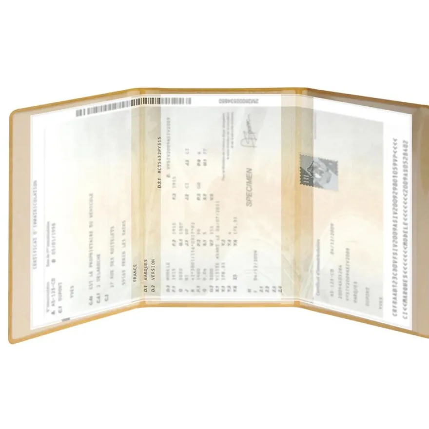Etui Denim pour carte grise - 8,5 x 13,2 cm - Moutarde - Exacompta