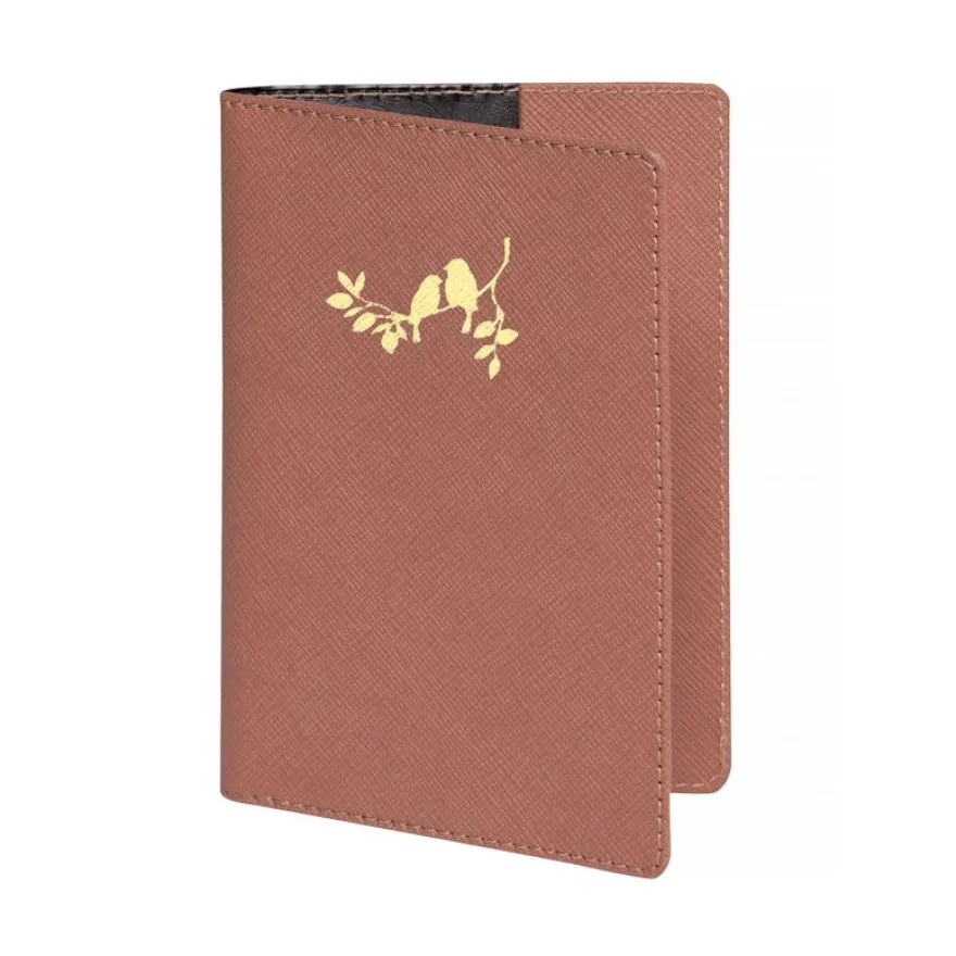 Etui Elise pour passeport - 9,5 x 13,5 cm - Terracotta Oiseaux - Exacompta