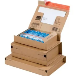 Etui postal d'expedition à fermeture adhésive - 21,5 cm x 15,5cm x 4,3 cm mm - kraft - Logisitpack