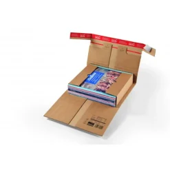 Etui postal d'expedition à fermeture adhésive - 32 cm x 32cm - 0 à 60 mm - kraft - Logisitpack