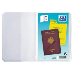 Etui pour passeport Oxford - 2 volets - PVC 20/100e - incolore