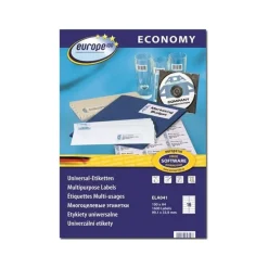 Europe100 - 1600 Étiquettes multi-usages blanches - 99,1 x 33,9 mm - réf ELA041