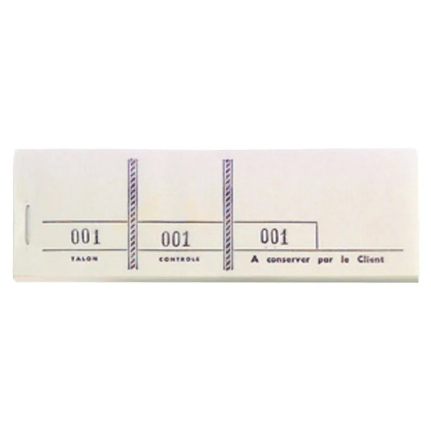 Exacompta - 10 Blocs passe partout 3 volets de 100 tickets - 48 x 150 mm - numéroté - blanc