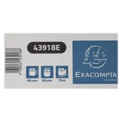 Exacompta - 10 Bobines caisses Safecontact - papier thermique simple couche 80 x 80 mm - 76 m