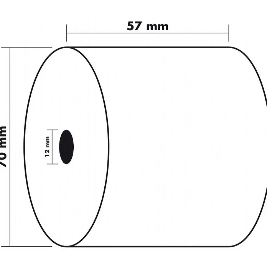 Exacompta - 10 Bobines offset - rouleaux caisses et calculatrices - 57 x 70 x 12 mm - 40 m