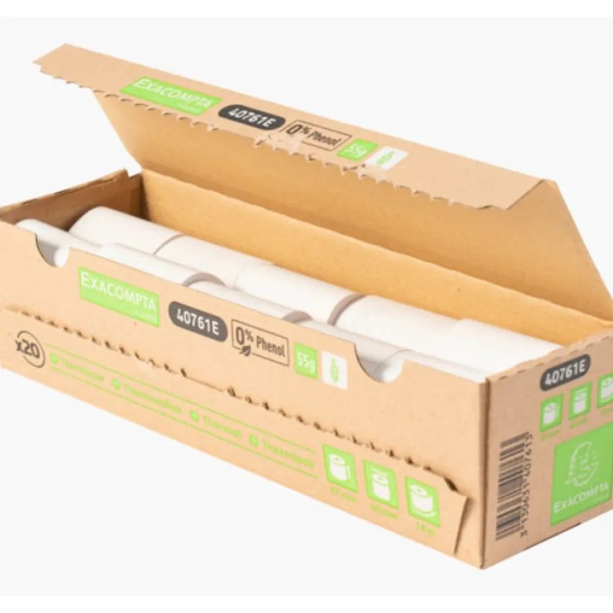 Exacompta - 20 Bobines thermiques - rouleaux TPE - 57 x 40 x 12 mm - 18m - sans mandrin ni film plastique
