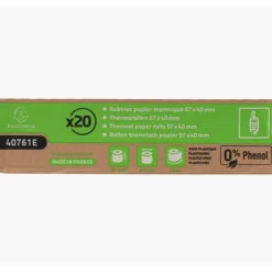 Exacompta - 20 Bobines thermiques - rouleaux TPE - 57 x 40 x 12 mm - 18m - sans mandrin ni film plastique