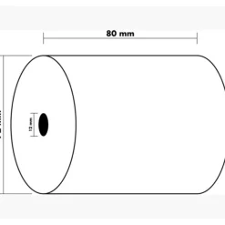 Exacompta - 10 Bobines thermique - rouleau caisse - 80 x 72 x 12 mm - 1 pli - sans phénol - 76 m