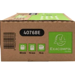 Exacompta - 10 Bobines thermiques - rouleaux caisses - 80 x 72 mm x 76 m - sans phénol et sans plastique