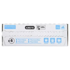Exacompta - 6 Bobines thermiques - rouleaux caisses - 80 x 80 x 12 mm - sans Bisphénol A - 72 m