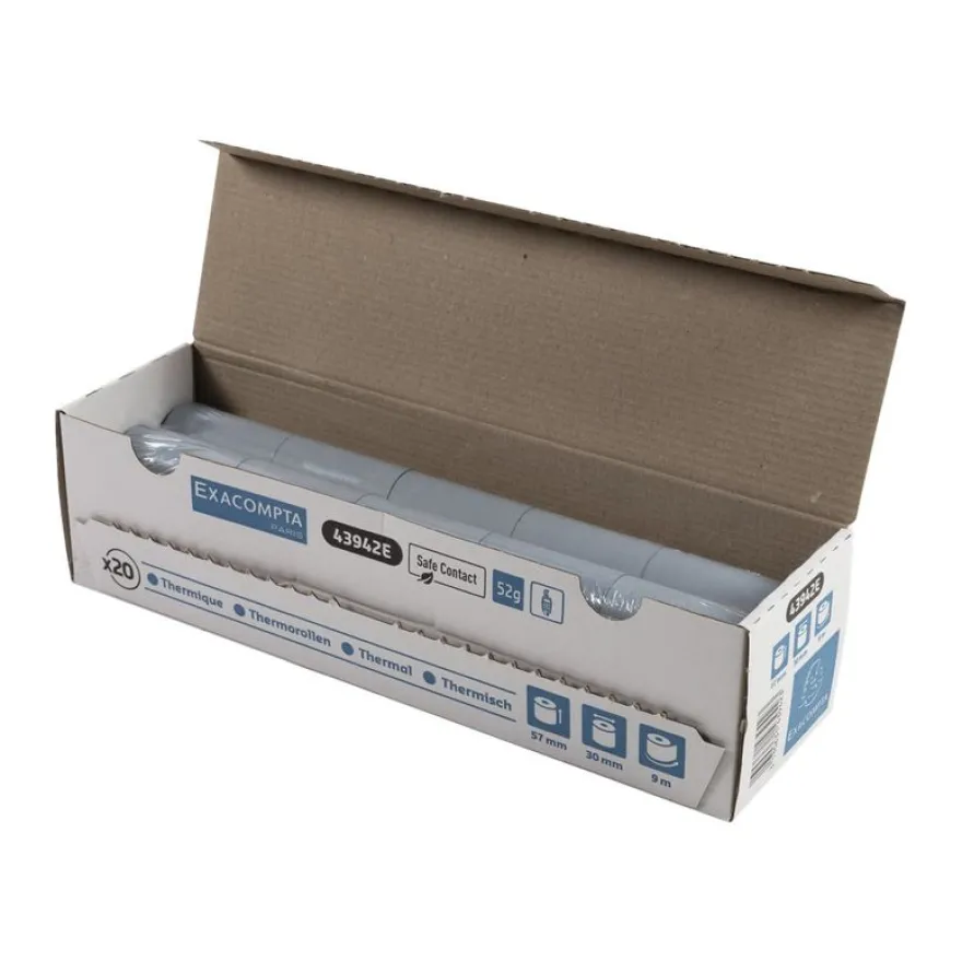 Exacompta - 20 Bobines thermiques - rouleaux caisses - 57 x 30 x 12 mm
