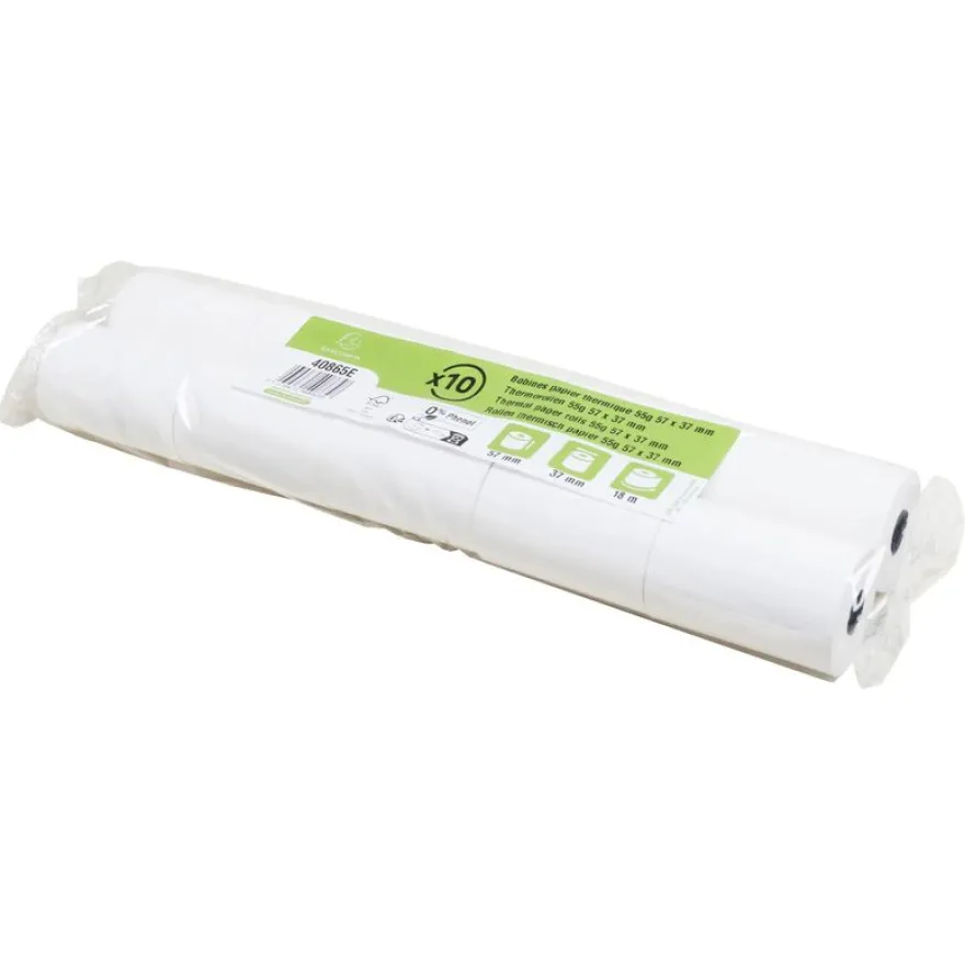 Exacompta - 10 Bobines Ticket Carte Bancaire 57x37mm - 18m - Thermique 55g/m² Sans Phénol - Blanc - Nouveauté