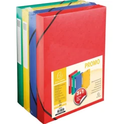 Exacompta - 4 Boîtes de classement - A4 - dos 40 mm - couleurs assorties