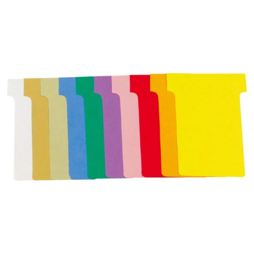 Exacompta - 100 Fiches en T - Taille 1,5 - coloris assortis - carton de 10 étuis
