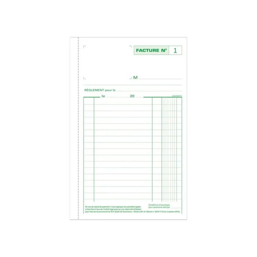 Exacompta - 10 Manifolds Carnets de factures - 50 dupli - 21 x 13,5 cm