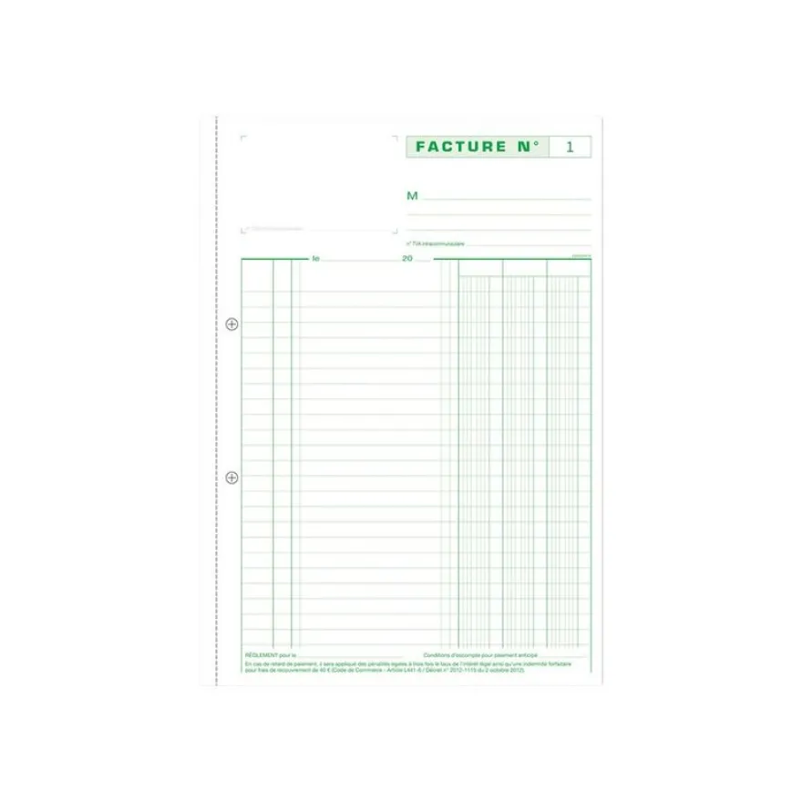 Exacompta - 5 Manifolds Carnets de factures - 50 tripli - A4