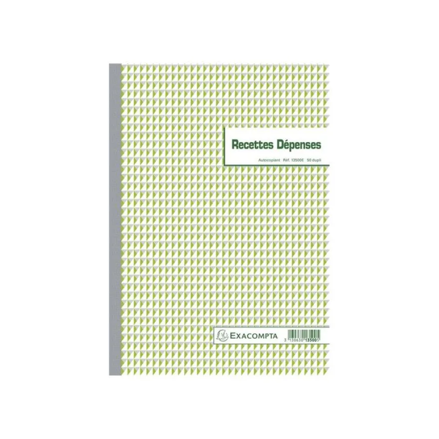 Exacompta - 5 Manifolds Carnets de recettes/dépenses - 50 dupli - A4