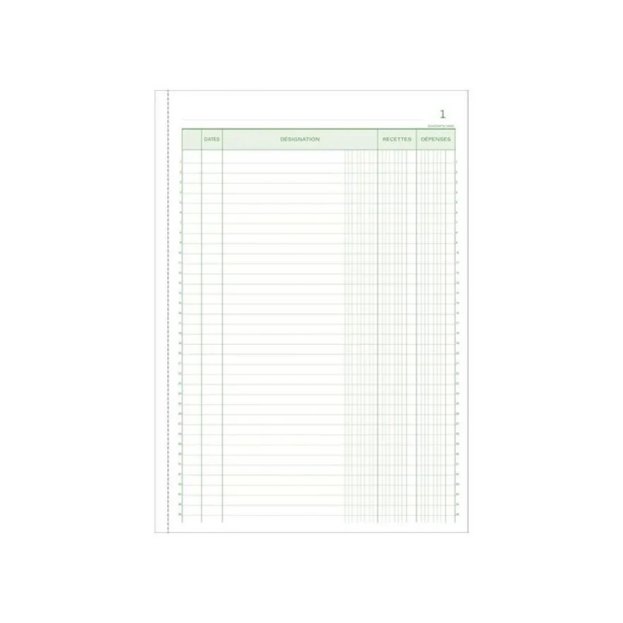 Exacompta - 5 Manifolds Carnets de recettes/dépenses - 50 dupli - A4