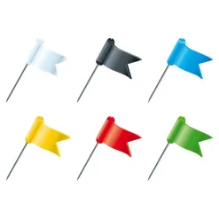 Exacompta - 20 Épingles drapeaux - couleur assorties