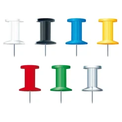 Exacompta - 25 Épingles Push pin's - 10 mm - couleurs opaques assorties
