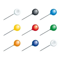 Exacompta - 50 Épingles sphériques - couleurs assorties