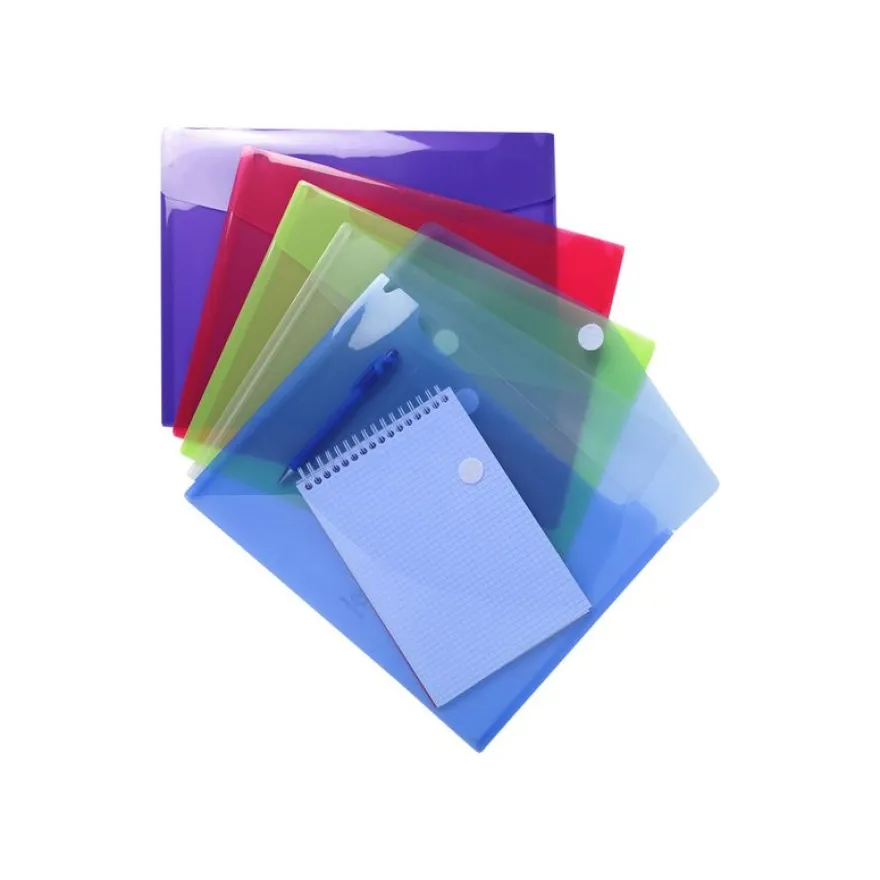 Exacompta - 5 Pochettes à scratch - A4 - couleurs assorties translucides