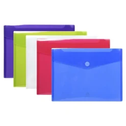 Exacompta - 5 Pochettes à scratch - A4 - couleurs assorties translucides